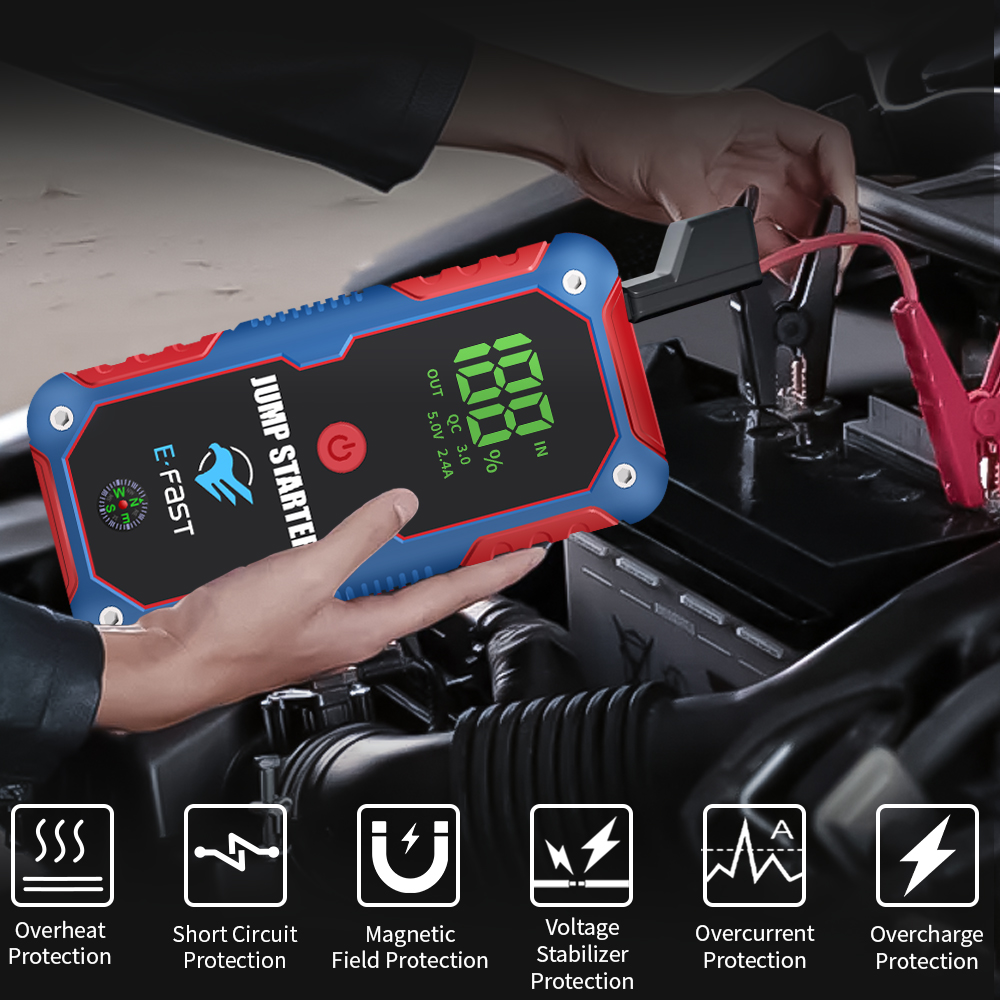 New Arrivals 2024 Portable Car Jump Starter 8000mAh Fast Charging Power Bank 12V Lithium Battery Booster Pack Jump Starter for 12V Vehicles