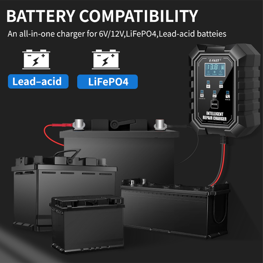 TK-612 6V 1.5A 12V 1.5A Battery Maintenance Charger Battery Longevity Charger Car battery charger 7 stage charging motorcycle