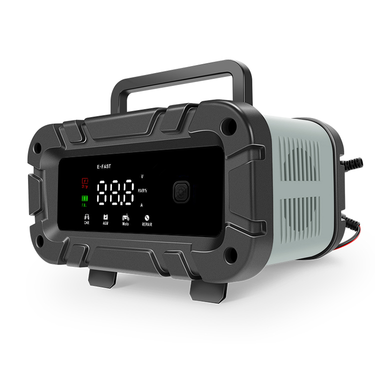 Large Digital Display Full Intelligent 3-stage Trickle Battery Charger 12V 6A Car Battery Charger with Intelligent Chip